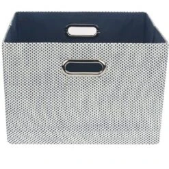 Lambs & Ivy Blue Foldable/Collapsible Storage Bin/Basket Organizer With Handles