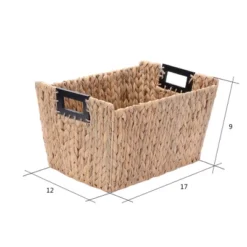Hastings Home Rectangular Handmade Wicker Baskets - Natural, Set Of 2