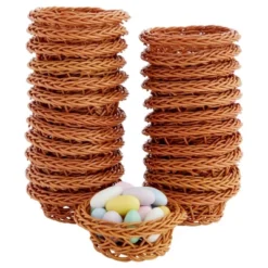Bright Creations 24 Pack Mini Woven Baskets For Treats And Easter Decor, Brown (3.1 X 1.2 Inches) -Storage Basket Shop GUEST 9887de34 8389 4777 a737 8f438a2a1f01