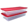 Homz Large 41 Quart Clear Plastic Under Bed See Through Stackable Storage Organizer Container With Red Snap Lock Lid (4 Pack) -Storage Basket Shop GUEST 99479f11 6c88 42b1 aee9 6e719a3ce542