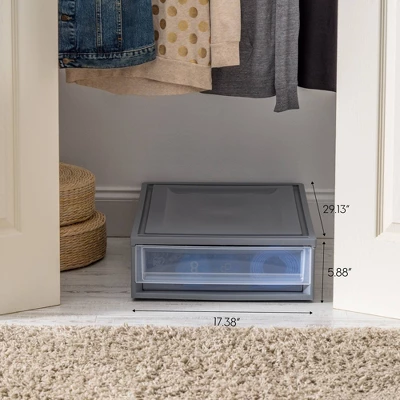 IRIS 27.5qt Underbed Plastic Storage Container With Sliding Organizer Drawers Gray/Clear 11 IRIS 27.5qt Underbed Plastic Storage Container With Sliding Organizer Drawers Gray/Clear - Image 9