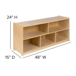 Flash Furniture Wooden School Classroom Storage Cabinet/Cubby For Commercial Or Home Use - Safe, Kid Friendly Design (Natural) -Storage Basket Shop GUEST 9c85358a fec8 4466 a0d0 afb1b2023c84 1