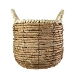 Wrapped Rim Basket Banana Leaf, Corn Husk & Metal - Foreside Home & Garden -Storage Basket Shop GUEST 9f7eef54 1db3 41bd 8c15 94013906f22c