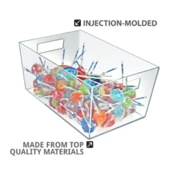 Azar Displays X-Large Organizer Storage Tote Bin With Handle 13"W X 9.5"D X 6.5"H, 4-Pack. -Storage Basket Shop GUEST 9fc856ad 7bc7 4dfc bee7 d9824d655a71