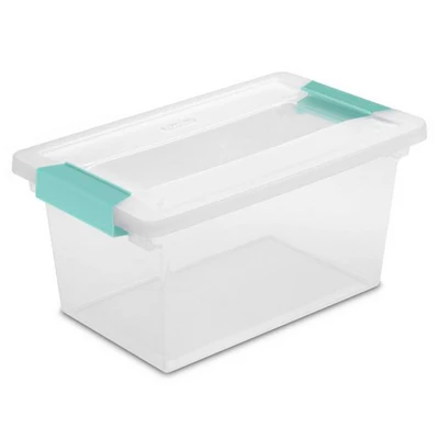 Sterilite 64 Quart Large Latching Stackable Clear Plastic Storage Tote Box, 12 Pack & Deep Clip Container Bins For Organization And Storage, 4 Pack 3 Sterilite 64 Quart Large Latching Stackable Clear Plastic Storage Tote Box, 12 Pack & Deep Clip Container Bins For Organization And Storage, 4 Pack