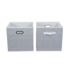 Household Essentials 2pc 12" X 13" Fabric Storage Bin Set White