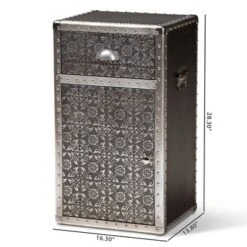 Cosette Metal Floral Accent Cabinet Silver - Baxton Studio -Storage Basket Shop GUEST a3e79bda 9172 4a74 bf65 6390954d5ca8