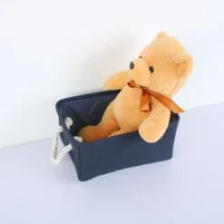 Unique Bargains Home Closet Cotton Fabric Decorative Storage Bin Small Dark Blue 1 Pc -Storage Basket Shop GUEST a401f6e2 a138 46c9 8889 f3fa194aac01