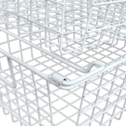 Set Of 2 Storage Bins - Basket Set For Toy, Kitchen, Bathroom, And Closet Storage - Small Shelf Organizers With Handles By Home-Complete (White) -Storage Basket Shop GUEST a53281cb c43c 4c5f 8762 a075a39718ca