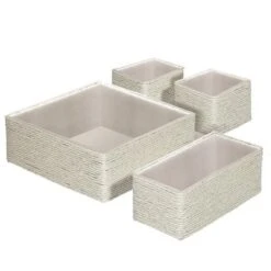 Sorbus Woven Paper Rope Baskets - 4 Piece Set -Storage Basket Shop GUEST a5903971 1664 402c 9863 404a378e46c5