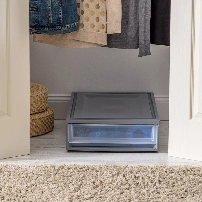 IRIS 27.5qt Underbed Plastic Storage Container With Sliding Organizer Drawers Gray/Clear 3 IRIS 27.5qt Underbed Plastic Storage Container With Sliding Organizer Drawers Gray/Clear