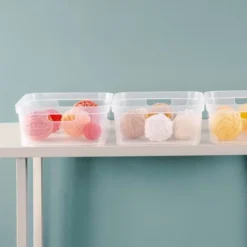 Sterilite 5.25 X 12.25 X 15 Inch Medium Modern Storage Bin W/ Comfortable Carry Through Handles & Banded Rim For Household Organization, Clear 24 Pack -Storage Basket Shop GUEST a6f46da4 51bd 4308 857f 764b2b70ebcb 1