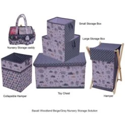 Bacati - Woodlands Gray/Beige Neutral Cotton Storage Box Small -Storage Basket Shop GUEST a73ea471 63e6 42c0 ace4 ce6ba8519758 1