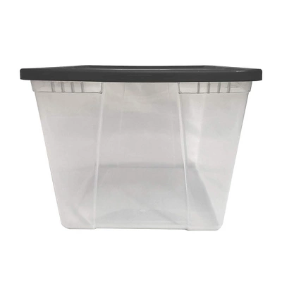 Homz Snaplock 56-Quart Plastic Multipurpose Stackable Storage Container Bins With Gray Snaplock Lid For Home And Office Organization, Clear (2 Pack) 5 Homz Snaplock 56-Quart Plastic Multipurpose Stackable Storage Container Bins With Gray Snaplock Lid For Home And Office Organization, Clear (2 Pack) - Image 3