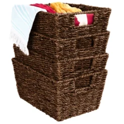Best Choice Products Set Of 4 Multipurpose Stackable Seagrass Storage Laundry Organizer Baskets W/ Handles 15 Best Choice Products Set Of 4 Multipurpose Stackable Seagrass Storage Laundry Organizer Baskets W/ Handles -Storage Basket Shop GUEST a8d88ae4 3783 40f5 aad9 0982f42a1d92