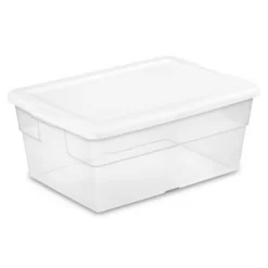 Sterilite 16 Quart Stackable Clear Plastic Storage Tote Container With Opaque Latching Lid For Home And Office Organization -Storage Basket Shop GUEST a8f45b5e b6bc 415c 9788 f35e00bf1fce 1