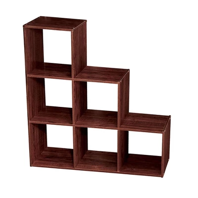 ClosetMaid 3 Tier Free Standing Wooden Cubical Organizer With 6 Cubes Slotted Design For Added House Storage, Dark Cherry (2 Pack) 3 ClosetMaid 3 Tier Free Standing Wooden Cubical Organizer With 6 Cubes Slotted Design For Added House Storage, Dark Cherry (2 Pack)