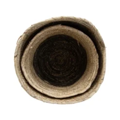 Set Of 2 Natural Woven Natural Corn Husk & Faux Raffia Basket - Foreside Home & Garden -Storage Basket Shop GUEST aae0bebc 81a3 4525 95ee d8a23977476c