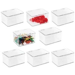 MDesign Plastic Stackable Toy Storage Bin Box With Lid, 8 Pack - Clear -Storage Basket Shop GUEST aaf53d91 c28f 4f58 b100 e64d77cfcd99