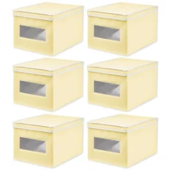 MDesign Stackable Fabric Closet Storage Organizer Box, 6 Pack -Storage Basket Shop GUEST ab121368 6ad7 47dd 8a01 854797717676