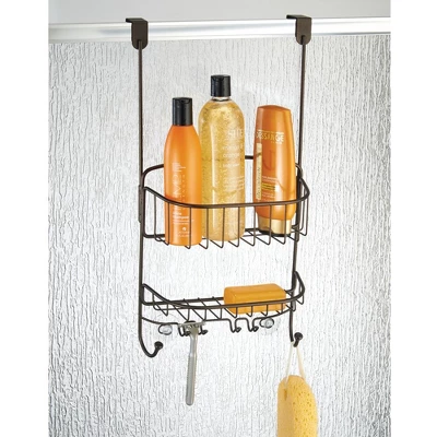 MDesign Metal Hanging Over Door Shower Caddy Organizer 6 MDesign Metal Hanging Over Door Shower Caddy Organizer - Image 4