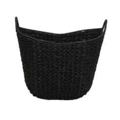 Household Essentials Tall Scoop Basket Paper Rope Black -Storage Basket Shop GUEST abdc9362 4491 4251 a93d 32fd0d5e638c