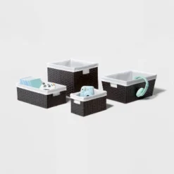 16" X 9" X 6" Lined Woven Media Bin Black - Brightroom™ -Storage Basket Shop GUEST ac4ff65f f7b2 48fa aa42 7459f63d7c52