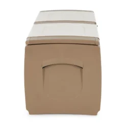 Homeplast Regular 52.83 Gallon Capacity Indoor Outdoor Heavy Duty Plastic Deck Box Storage Trunk For Pillows, Patio Cushions, & Firewood, Beige/White -Storage Basket Shop GUEST ac5d70b3 8cdb 47ea 82e9 b2c0213edfd9
