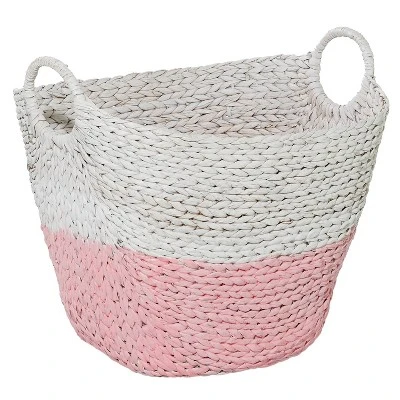 CosmoLiving By Cosmopolitan 19" X 22" X 17" Water Hyacinth Contemporary Storage Basket White 3 CosmoLiving By Cosmopolitan 19" X 22" X 17" Water Hyacinth Contemporary Storage Basket White