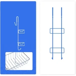 Bamodi 27" X 7" Stainless Steel Hanging Shower Caddy With 2 Towel Hooks - Silver -Storage Basket Shop GUEST ad31ce63 d74d 414f 9f9a 45f447864d0d