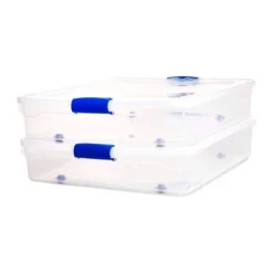 Homz 56 Qt Full/Queen Underbed Clear Plastic Latching Storage Container -Storage Basket Shop GUEST ad5495a5 0acb 4bca 804d 8346ad92e006
