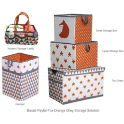 Bacati - Playful Fox Orange/Gray Storage Box Small -Storage Basket Shop GUEST ae2afb4d 80f7 4fe5 8fb7 0bc89e5c5694