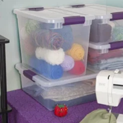 Sterilite 27 Quart ClearView Clear Plastic Stacking Storage Container -Storage Basket Shop GUEST aec716db d287 498a a9fd bdf66e250436