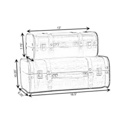 Vintiquewise 2-Colored Vintage Style Luggage Suitcase/Trunk, Set Of 2 -Storage Basket Shop GUEST aed8d7d9 f5cf 4e2c 9bf4 974646353e15