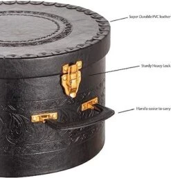 Creative Scents Round Hat Box Container With Gold Locking Lid And Sturdy Handle 13 Creative Scents Round Hat Box Container With Gold Locking Lid And Sturdy Handle -Storage Basket Shop GUEST af402c9e 840c 4f0d bab2 6260fcd0addc
