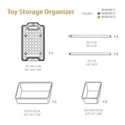 UNiPLAY Toy Organizer With Removable Storage Bins, Multi-Bin Organizer For Books, Building Blocks, School Materials, Toys With Baseplate Board Frame -Storage Basket Shop GUEST b0391858 7fc0 488e bf46 ae3fbdc7b73a