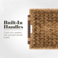 American Atelier Water Hyacinth Wicker Basket With Carry Handles, Rectangular Woven Storage Baskets, Laundry Storage Or Pantry Bin -Storage Basket Shop GUEST b05cf84d a900 4f22 9922 d18e9f5dd273