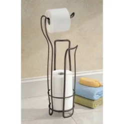 IDESIGN Axis Metal Freestanding Toilet Paper Tissue Holder Bronze -Storage Basket Shop GUEST b0b06ab4 8949 4ec8 af41 b4b6689661e6