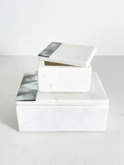 Grey Mother Of Pearl White Marble Decor Box - Anaya -Storage Basket Shop GUEST b162914b 0b04 4af9 9800 f93a4712fdf3