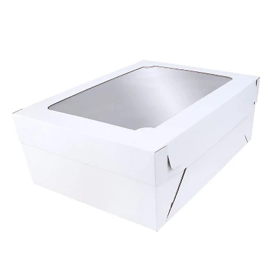 O'Creme White 2-Piece Window Cake Box 5 O'Creme White 2-Piece Window Cake Box - Image 3