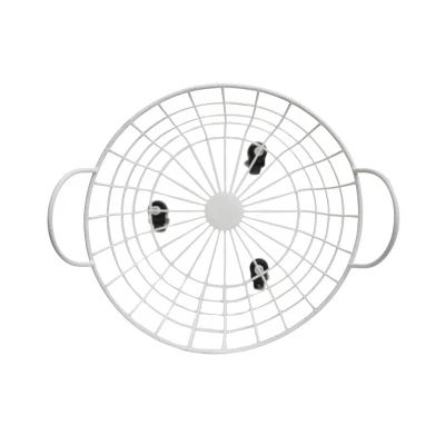 White Metal Rolling Basket - Foreside Home & Garden 4 White Metal Rolling Basket - Foreside Home & Garden - Image 2