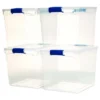 Homz Heavy Duty Modular Clear Plastic Stackable Storage Tote Containers With Latching And Locking Lids, 31 Quart Capacity, 12 Pack -Storage Basket Shop GUEST b23d0259 8f5b 4a41 b451 9e3096aa3d02
