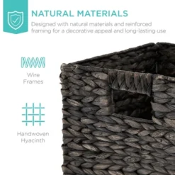 Best Choice Products 13x13in Hyacinth Storage Baskets, Set Of 5 Multipurpose Collapsible Organizers -Storage Basket Shop GUEST b24bc2a1 0109 487d 957d ae3d09b211ad