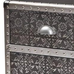 Cosette Metal Floral Accent Cabinet Silver - Baxton Studio -Storage Basket Shop GUEST b3365b99 2cbe 4ef9 95cf 9c299cca48f6