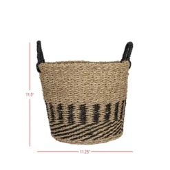 Black Basket Woven Seagrass & Rope By Foreside Home & Garden -Storage Basket Shop GUEST b35175a2 f585 4a46 9d59 026de107a6a9