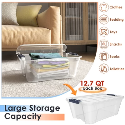 Costway 12 Pack Latch Stack Storage Box Tubs Bins Latches Handles 7 Costway 12 Pack Latch Stack Storage Box Tubs Bins Latches Handles - Image 5