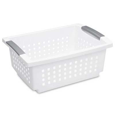 Sterilite Medium Size Plastic Stackable Storage Organizer Basket Bin For Home Countertops, Kitchen Cabinets, Pantries, Home Offices, White (10 Pack) 3 Sterilite Medium Size Plastic Stackable Storage Organizer Basket Bin For Home Countertops, Kitchen Cabinets, Pantries, Home Offices, White (10 Pack)