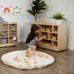 ECR4Kids Mobile Block Storage Cart, 38in, Classroom Furniture, Natural -Storage Basket Shop GUEST b661f421 fe50 4299 a043 140f9445715a