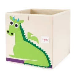 3 Sprouts Kids Childrens 13 Inch Square Felt Foldable Storage Cube Bin With Green Dragon And Blue Peacock Fabric Storage Cube Bin -Storage Basket Shop GUEST bad8c4ea e9bc 4eea 83d8 1459913da76d 1