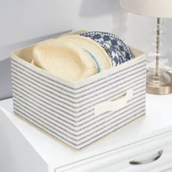 MDesign Soft Fabric Closet Storage Organizer Cube Bin, 4 Pack -Storage Basket Shop GUEST bb83cc76 5cac 4e84 ac02 3784ad8d4520